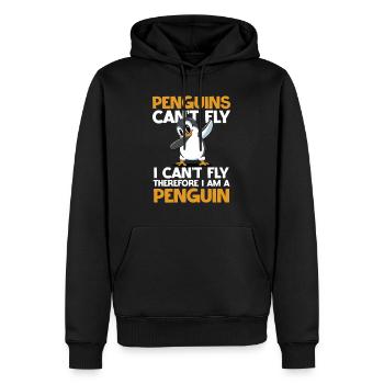 Pinguine Können Nicht Fliegen Ich Bin Ein Pinguin - Männer Premium Bio Hoodie - Schwarz - Vorne - Nico (187cm)