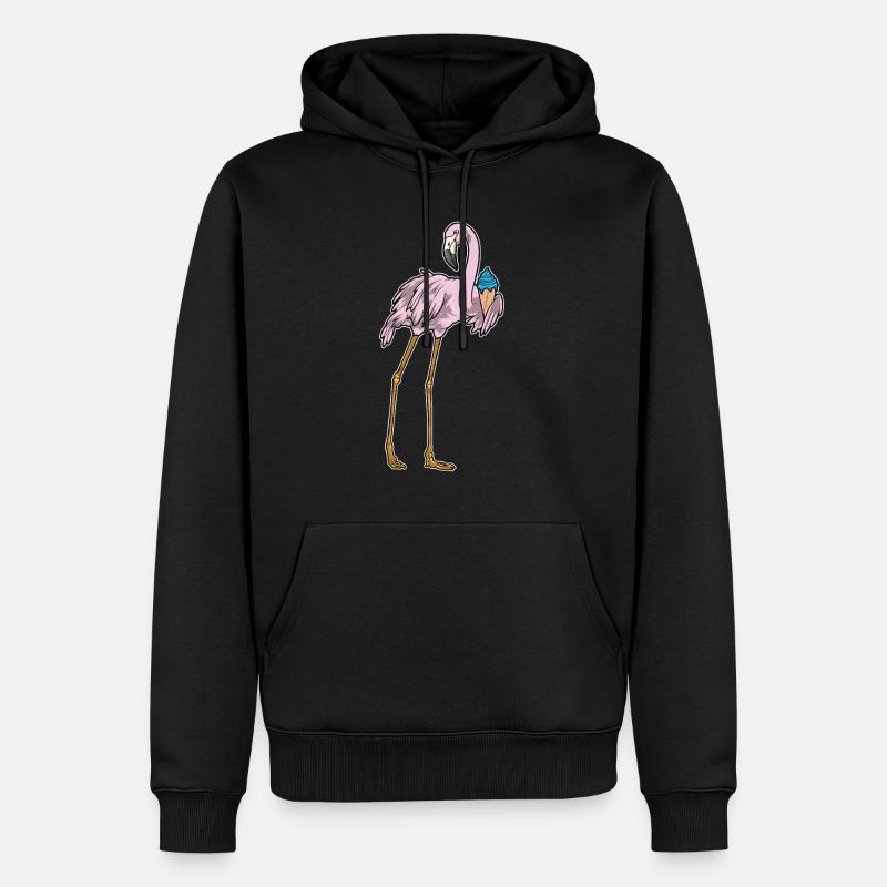 Glace Flamingo Waffle - Sweat à capuche Premium bio Homme - noir