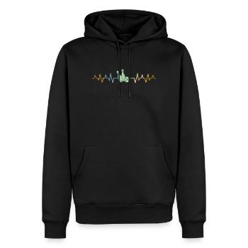 Bowling battement de coeur - Sweat à capuche Premium bio Homme - noir - Devant - Nico (187cm)