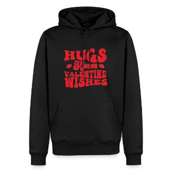 Hugs Kisses Valentine Wishes - Männer Premium Bio Hoodie - Schwarz - Vorne - Nico (187cm)