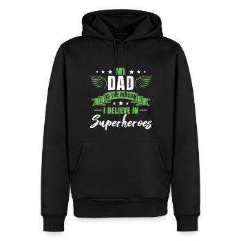 Son Dad Gift - Men’s Premium Organic Hoodie - black - Front - Nico (187cm)