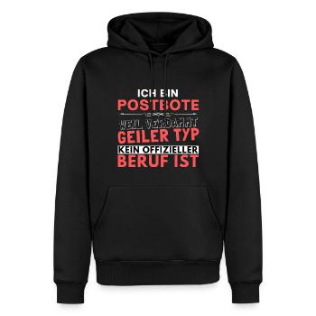 Verdammt geiler Typ - Postbote Edition - Männer Premium Bio Hoodie - Schwarz - Vorne - Nico (187cm)