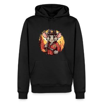Feuerwehr Ratten - Männer Premium Bio Hoodie - Schwarz - Vorne - Nico (187cm)