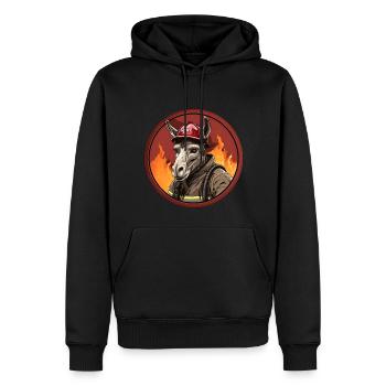 âne pompier / âne pompier âne - Sweat à capuche Premium bio Homme - noir - Devant - Nico (187cm)