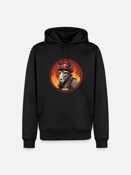 âne pompier / âne pompier âne - Sweat à capuche Premium bio Homme - noir