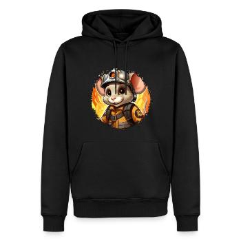 Brigade de pompiers de souris - Sweat à capuche Premium bio Homme - noir - Devant - Nico (187cm)