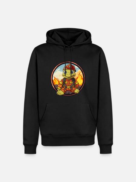 fire department turtles - Men’s Premium Organic Hoodie - black