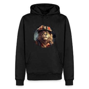 Brigade de pompiers de Louvain - Sweat à capuche Premium bio Homme - noir - Devant - Nico (187cm)