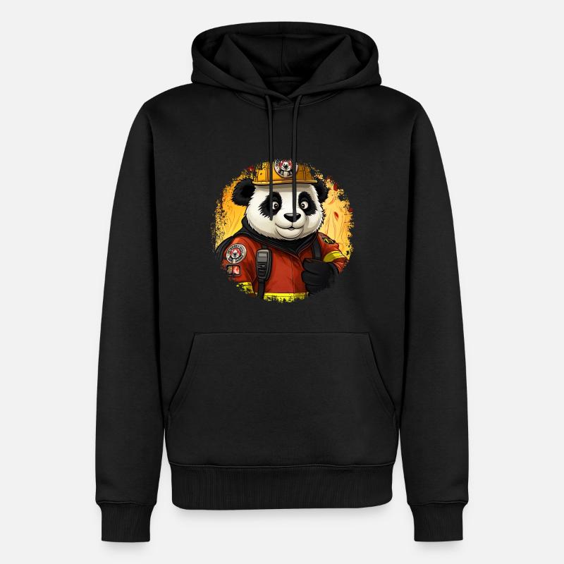 Pompiers Panda - Sweat à capuche Premium bio Homme - noir