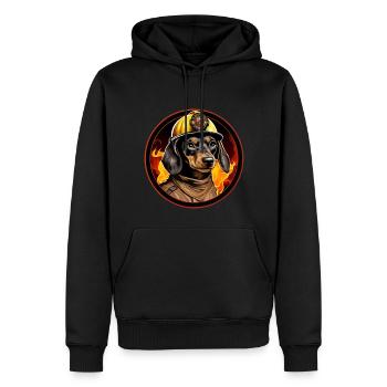 Feuerwehr Dackel - Männer Premium Bio Hoodie - Schwarz - Vorne - Nico (187cm)