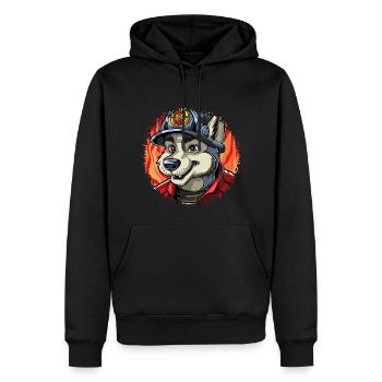 Wolf Fire Brigade - Men’s Premium Organic Hoodie - black - Front - Nico (187cm)