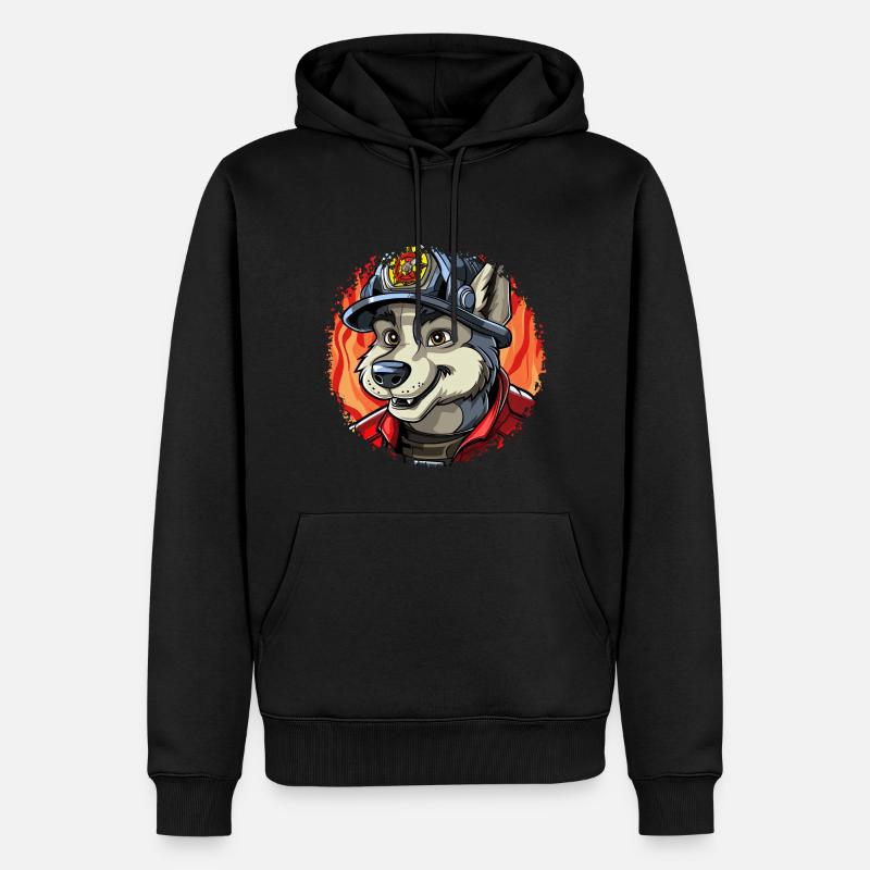 Brigade de pompiers Wolf - Sweat à capuche Premium bio Homme - noir