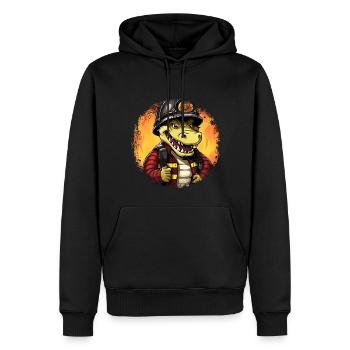 Feuerwehr Krokodil - Männer Premium Bio Hoodie - Schwarz - Vorne - Nico (187cm)