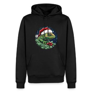 Noël caméléon - Sweat à capuche Premium bio Homme - noir - Devant - Nico (187cm)
