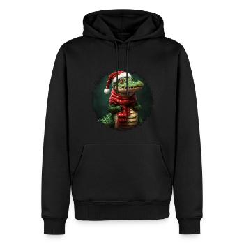 Noël crocodile - Sweat à capuche Premium bio Homme - noir - Devant - Nico (187cm)