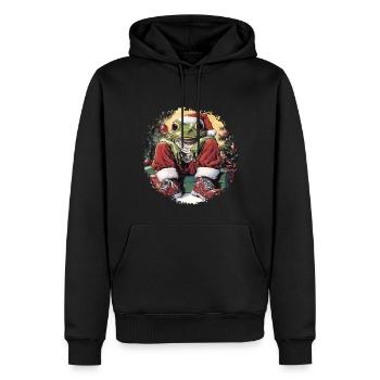 Frösche Christmas - Männer Premium Bio Hoodie - Schwarz - Vorne - Nico (187cm)
