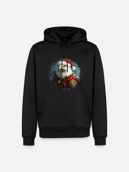 Eagle Christmas - Men’s Premium Organic Hoodie - black