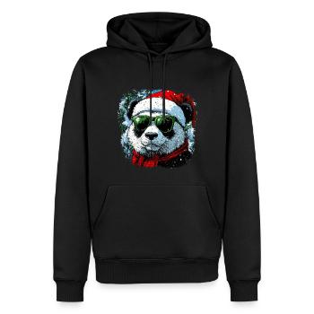 Weihnachtsmann Panda - Männer Premium Bio Hoodie - Schwarz - Vorne - Nico (187cm)
