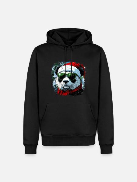 Santa Claus Panda - Men’s Premium Organic Hoodie - black