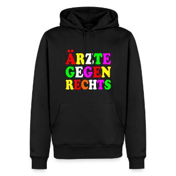 Ärzte gegen rechts - Männer Premium Bio Hoodie - Schwarz - Vorne - Nico (187cm)