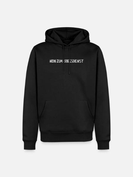 NEIN ZUM KRIEGSDIENST - Männer Premium Bio Hoodie - Schwarz