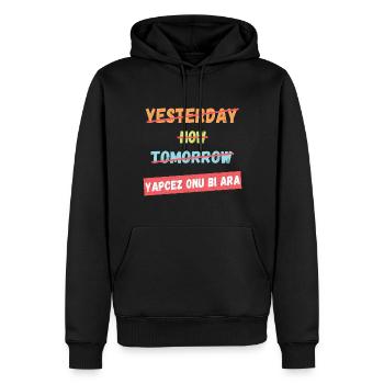 Yapcez bi ara Komik Türkisch - Männer Premium Bio Hoodie - Schwarz - Vorne - Nico (187cm)
