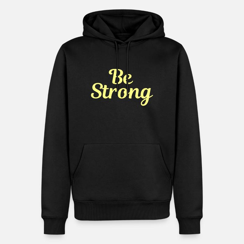Sei STARK 3 - Männer Premium Bio Hoodie - Schwarz