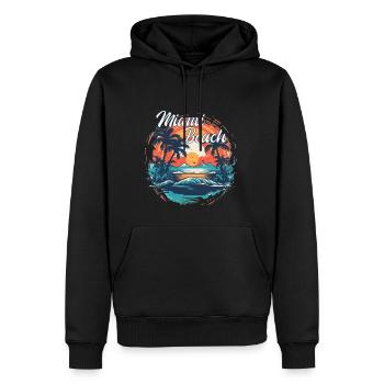 Miami Beach - Männer Premium Bio Hoodie - Schwarz - Vorne - Nico (187cm)