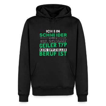 Verdammt geiler Typ - Schneider Edition - Männer Premium Bio Hoodie - Schwarz - Vorne - Nico (187cm)