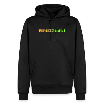Vivre ma vie la plus correcte Drôle de dicton, médiocre - Sweat à capuche Premium bio Homme - noir - Devant - Nico (187cm)