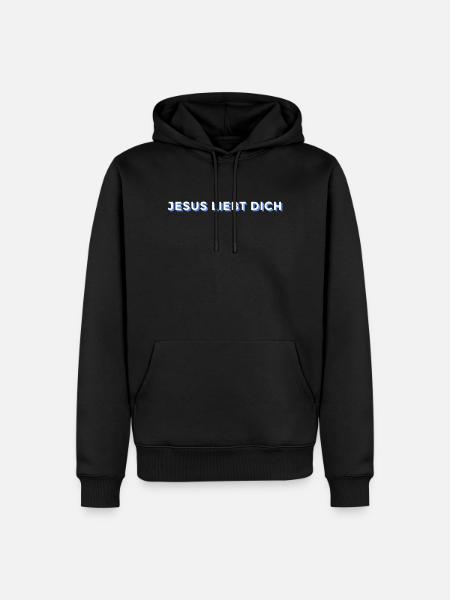JESUS LIEBT DICH - Männer Premium Bio Hoodie - Schwarz