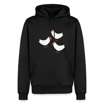 weißes Huhn lustig - Männer Premium Bio Hoodie - Schwarz - Vorne - Nico (187cm)