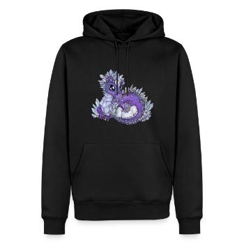 Niedliche Drachenmama mit Baby Drache Geschenkidee - Männer Premium Bio Hoodie - Schwarz - Vorne - Nico (187cm)