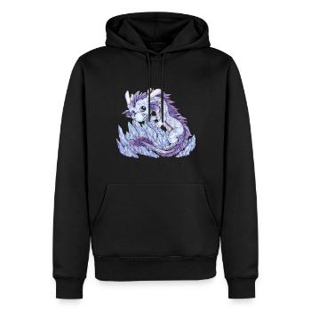 Drache Phantasie Mythologie Eis Schnee Kristall - Männer Premium Bio Hoodie - Schwarz - Vorne - Nico (187cm)