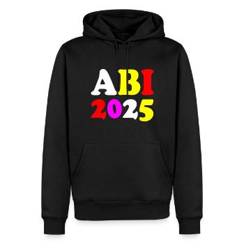 Abi 2025 - Männer Premium Bio Hoodie - Schwarz - Vorne - Nico (187cm)