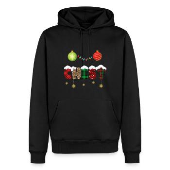 Noix Châtaignes Paire de Noël ajustée - Sweat à capuche Premium bio Homme - noir - Devant - Nico (187cm)