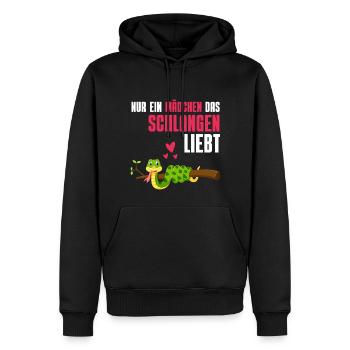 Reptilien Mädchen Tierliebhaber Geschenk Schlange - Männer Premium Bio Hoodie - Schwarz - Vorne - Nico (187cm)