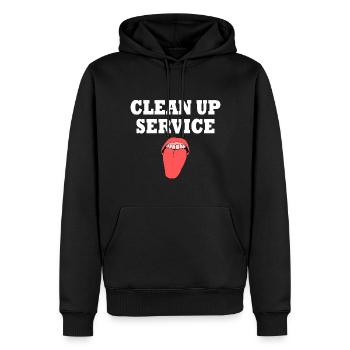 clean up service - Männer Premium Bio Hoodie - Schwarz - Vorne - Nico (187cm)