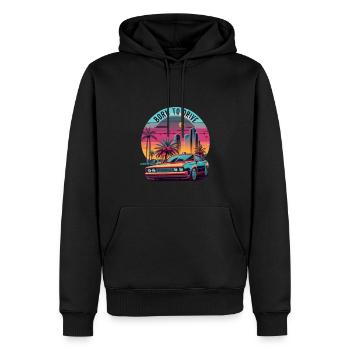 Né pour conduire, voiture classique colorée - Sweat à capuche Premium bio Homme - noir - Devant - Nico (187cm)