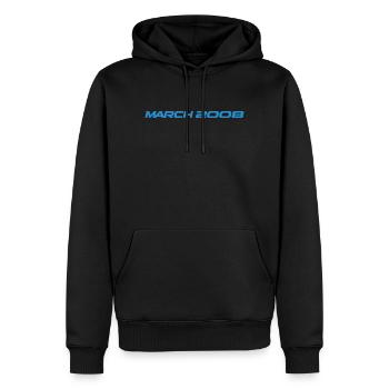 18 anniversaire mars 2008 - Sweat à capuche Premium bio Homme - noir - Devant - Nico (187cm)