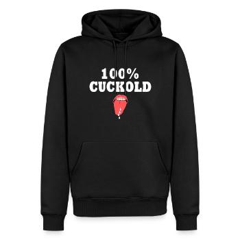 cuckold - Sweat à capuche Premium bio Homme - noir - Devant - Nico (187cm)