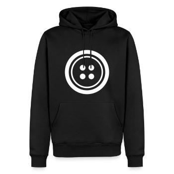 Bouton - Sweat à capuche Premium bio Homme - noir - Devant - Nico (187cm)