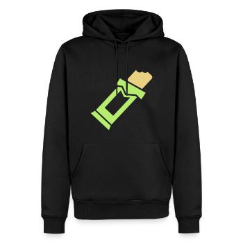 Barre de chocolat - Sweat à capuche Premium bio Homme - noir - Devant - Nico (187cm)