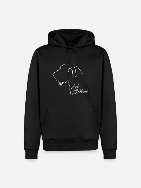 IRISH WOLFHOUND Profil Hunde Wilsigns Windhunde - Männer Premium Bio Hoodie - Schwarz