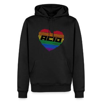 techno ravenation partypeople abfeiern hardtekk - Männer Premium Bio Hoodie - Schwarz - Vorne - Nico (187cm)