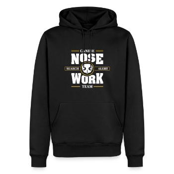 NOSE WORK Team Search Dog Nose Work Dogs Dog - Men’s Premium Organic Hoodie - black - Front - Nico (187cm)