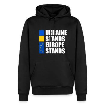 ukraine stands europe stands - Männer Premium Bio Hoodie - Schwarz - Vorne - Nico (187cm)
