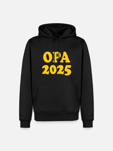 Opa 2025 - Männer Premium Bio Hoodie - Schwarz