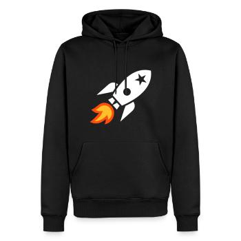 Fusée - Sweat à capuche Premium bio Homme - noir - Devant - Nico (187cm)