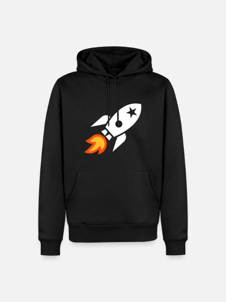 Fusée - Sweat à capuche Premium bio Homme - noir